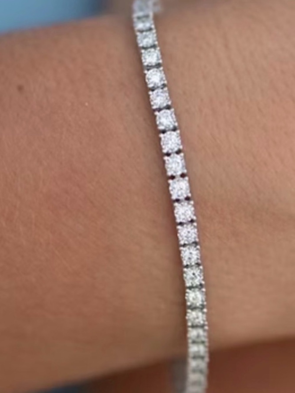 AUTHENTIC Platinum 6.00 CTW Natural Diamond Tennis Bracelet | Appraisal Certific - Picture 2 of 5